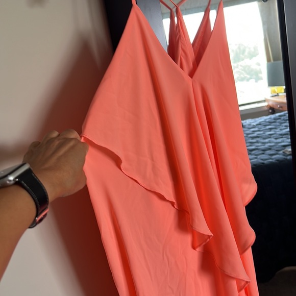 Florence Fuchsia Ruffle Midi Dress casual and loose sizeXS with tag on it. - Picture 5 of 6